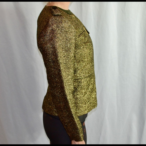 🤩Michael Kors🤩GOLD & BlK Killer Blazer - 6 - Picture 8 of 9